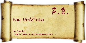 Pau Uránia névjegykártya